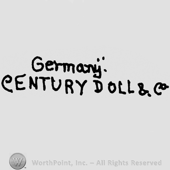 Germany written with lowercase letters over Century Doll & Co.written with uppercase letters