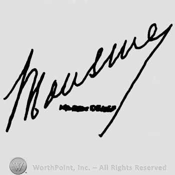 Mousme handwritten with lowercase letters, signature-like, undescifrable writing below