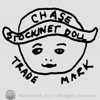 Stylized baby face with Chase written on the upper side of the hat Stockinet Doll written on the hat's brim, Trade Mark written below with uppercase letters