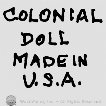 Colonial Doll Made in USA written.