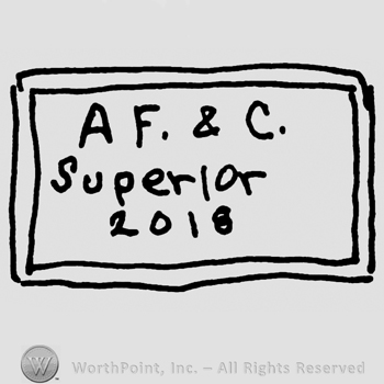 Uppercase AF&C, Superior with lowercase letters, number 2018 all inside a double-lined rectangle