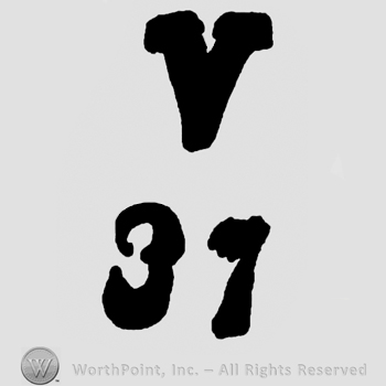 Uppercase V on number 37