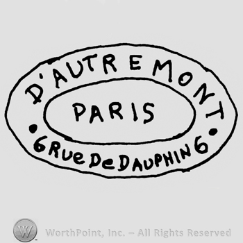 D'Autremont Paris 6 Rue de Dauphin 6 written with uppercase letters inside an oval design
