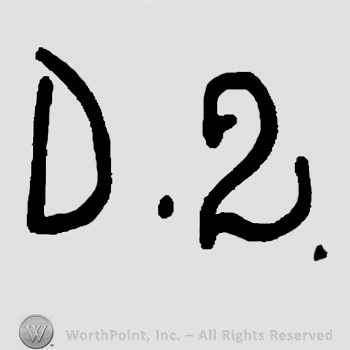 Uppercase D and number 2