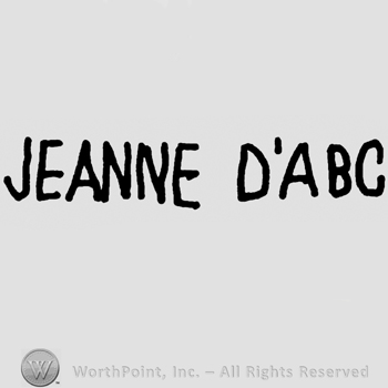 Jeanne D'Abc written with uppercase letters