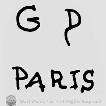 Uppercase GP over Paris written also with uppercase letters