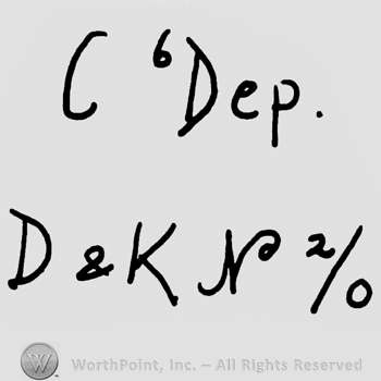 D 6 Dep over uppercase D&K No. 2/0