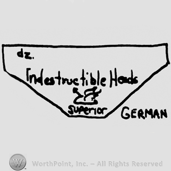 Germany written with lowercase letters over a circle with a bird and a viking's hat, number 13/0, uppercase mirrored E and uppercase D on the right