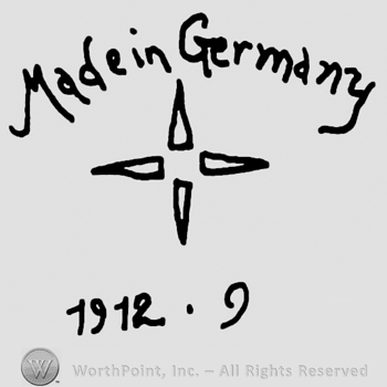 Made in Germany over a four-cornered star, numbers 1912 and 9 written below