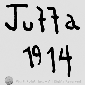 Juffa written with lowercase letters over number 1914