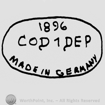 Year 1896 over COD 1 DEP Made in Germany written with uppercase letters