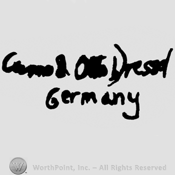 Cunno & Otto Dressel handwritten with lowercase letters over handwritten Germany