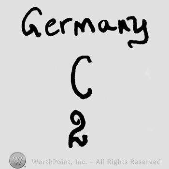 Germany with lowercase letters over uppercase C, number 2 below
