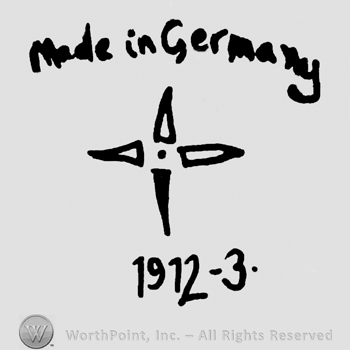 Made in Germany written with lowercase letters over a four-cornered star, number 1912 and number 3 below