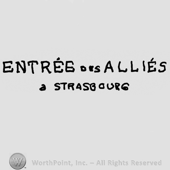 Entree des Allies a Strasbourg written.
