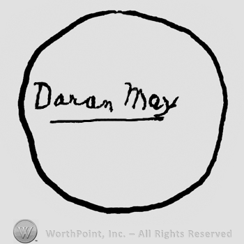 Daran May handwritten with lowercase letters inside a circle