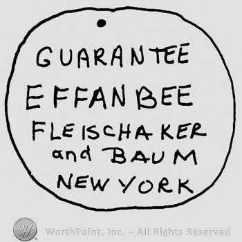 Guarantee Effanbee Fleischanker and Baum New York written with uppercase letters inside an oval