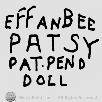 Effanbee Patsy Pat. Pend Doll written with uppercase letters