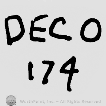 Uppercase DECO written over number 174