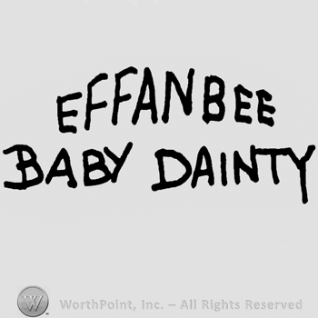 Effanbee Baby Dainty written with uppercase letters