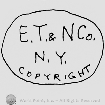 Uppercase E.T.&N. Co over NY and Copyright, all inside an oval