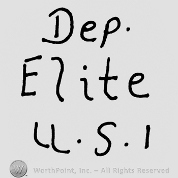 Dep. Elite written with lowercase letters over capital U.S.A.