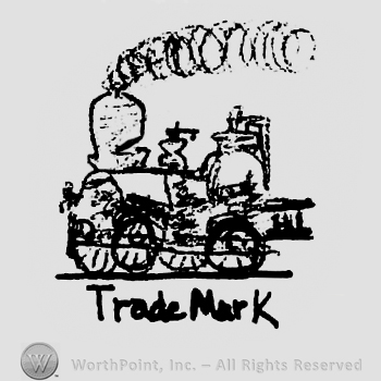 Railway engine, Trade Mark written below with lowercase letters