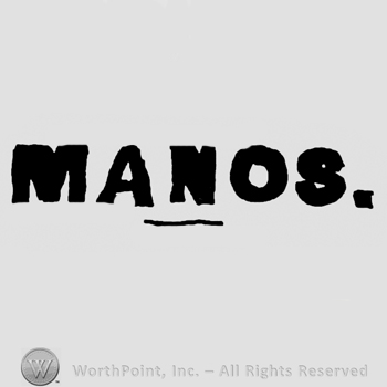 Manos written with uppercase letters, underlined