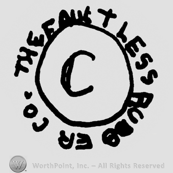 Uppercase C inside a circle, The Faultless Rubber Co.written with uppercase letters around the circle