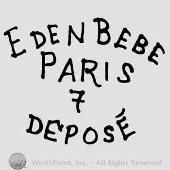 Eden Bebe Paris written with uppercase letters over number 7 and Depose written below with uppercase letters