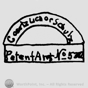 Cosetz Lica or Schulz, Patent Art No. 532 written with lowercase letters on half circle