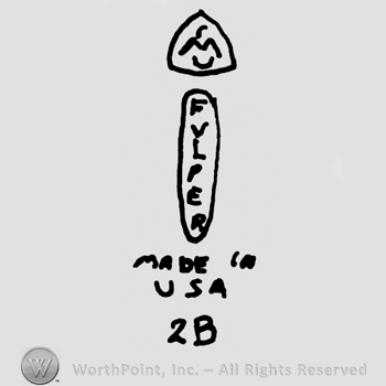 Triangle over vertical oval, Fulper written inside the oval, Made in USA written with uppercase letters, number 2 and uppercase B written below