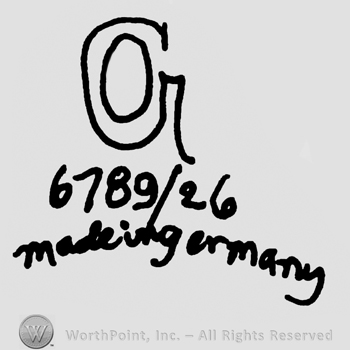 Uppercase O inside uppercase G over number 6789/26, Made in Germany written with lowercase letters