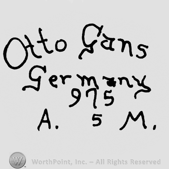 Otto Gans Germany written with lowercase letters, number 975 over uppercase A&M