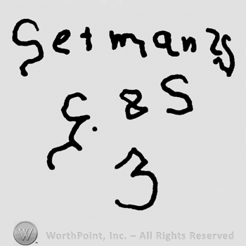 Germany handwritten with lowercase letters over uppecase G&S and number 3