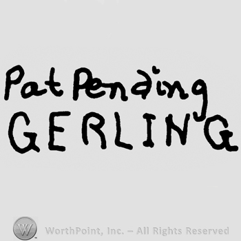 Pat Pending written with lowercase letters over Gerling written with uppercase letters