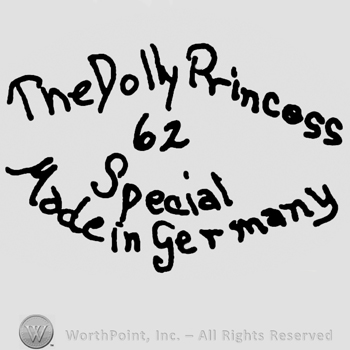 The Dolly Princess 62 Special Made In Germany written with lowercase letters