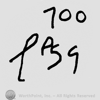 Number 100 over undescrifrable handwriting and number 39