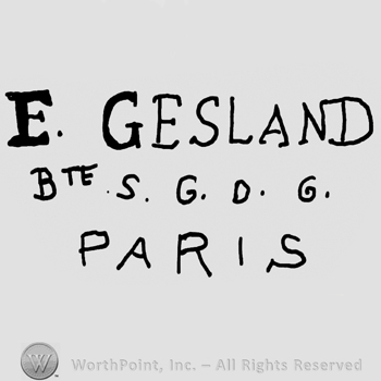 E. Gesland Dte S.G.D.G. Paris written with uppercase various-sized letters