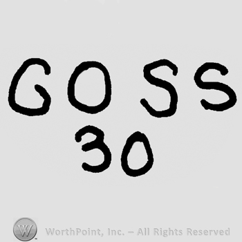 Goss 30 written with uppercase letters