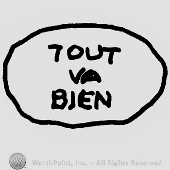 Tout Va Bien written with uppercase letters inside an oval