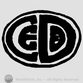 Uppercase CD and uppercase ED written inside the other two letters, all inside an oval