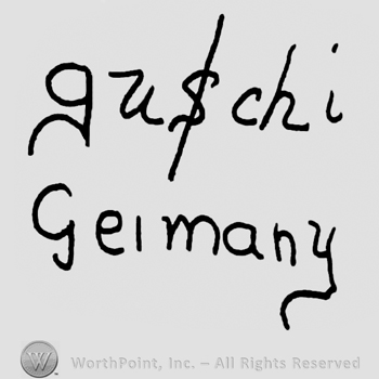 Lowercase handwritten Guschi Germany