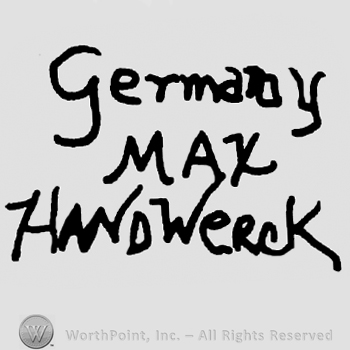 Germany written with lowercase letters, Max Handwerck written with uppercase letters