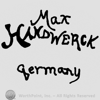 Max Handwerck written with ornamented uppercase letters over Germany written with lowercase letters