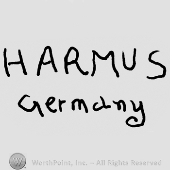 Harmus written with uppercase letters over Germany written with lowercase letters