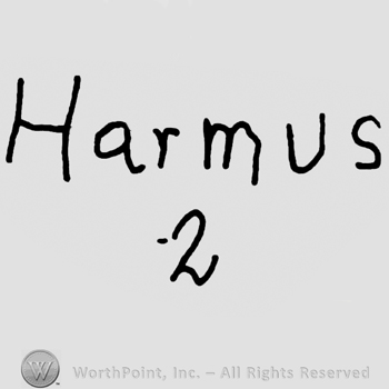 Harmus written with lowercase letters over number 2