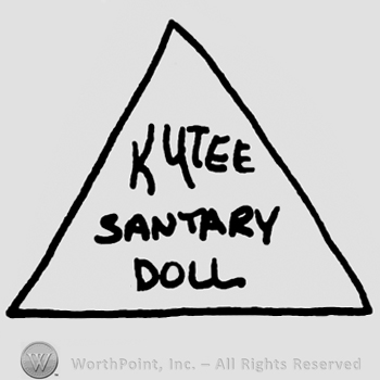 Kutee Sanitary Doll written with uppercase letters inside a triangle
