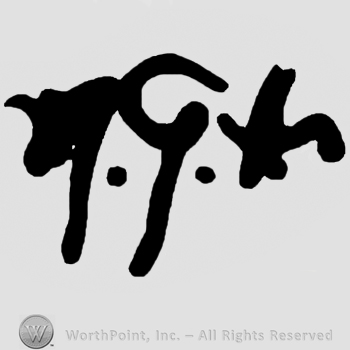 Uppercase handwritten M.G.H.