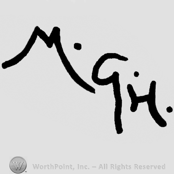 Uppercase handwritten M.G.H.
